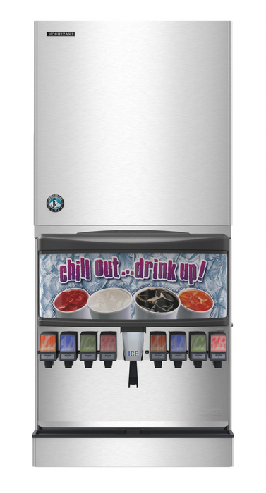 High-capacity Hoshizaki commercial ice maker with stainless steel exterior