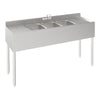 Krowne 18-53C Three Compartment Sink with Drainboards - 60"W x 18.5"D