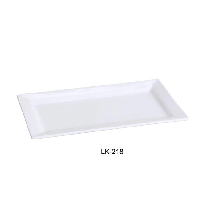 Yanco LK-218 Rectangular Plate, Porcelain, Bone White, Pack of 6