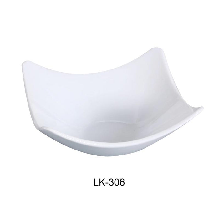 Yanco LK-306 6″ Square Salad/Soup Bowl, 8-Ounce, Porcelain, Bone White (3Dz)