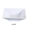 Yanco LK-407 7.25″ Square Bowl with Foot, 12 oz Capacity, Porcelain, Bone White (2Dz)