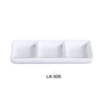 Yanco LK-506 Triple Dish, 1.5 oz /Well, Porcelain, Bone White (3Dz)