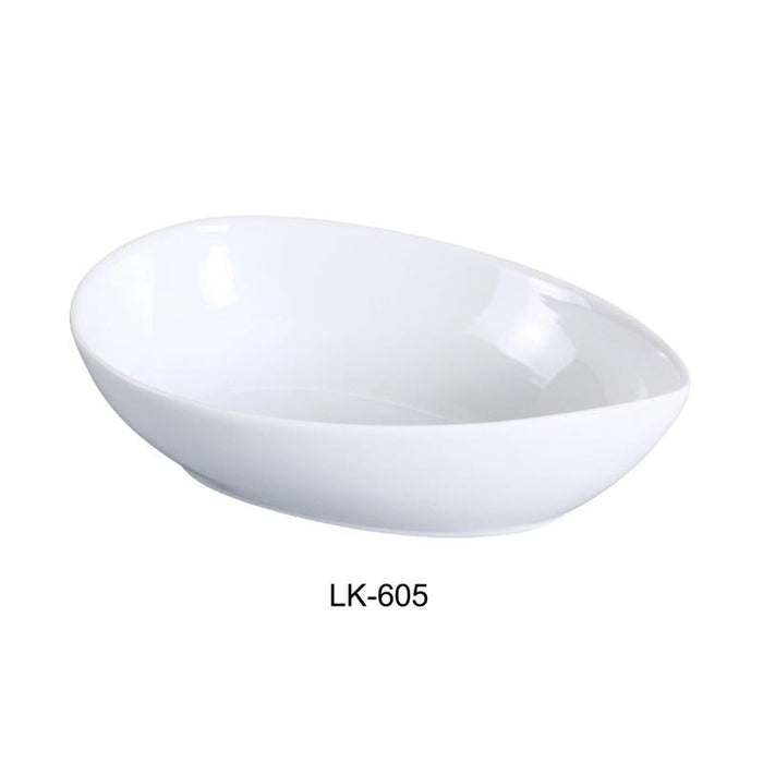 Yanco LK-605 Waterdrop Shape Bowl, 4-Ounce, 5.5″ Length, Porcelain, Bone White (3Dz)