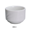 Yanco MM-4 3 1/2 X 2 1/2" H Bouillon, Embossed Pattern Bone, White Durable China 7.5 Oz, Pack of 36 (3 Dz)