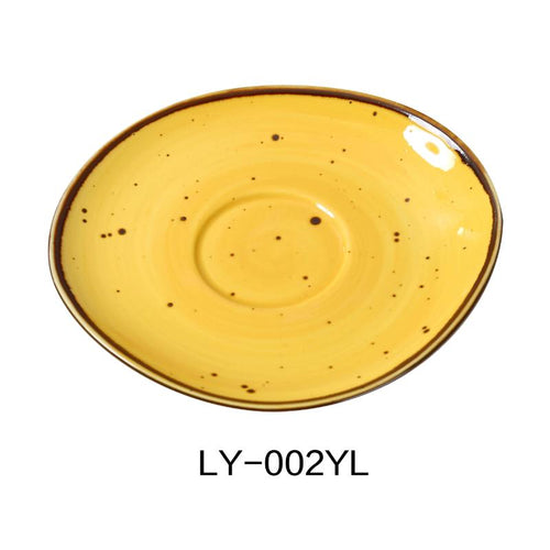 Yanco LY-002YL Lyon 6.5″ Saucer for LY-001YL, Reactive Glaze, Yellow Color (3Dz)