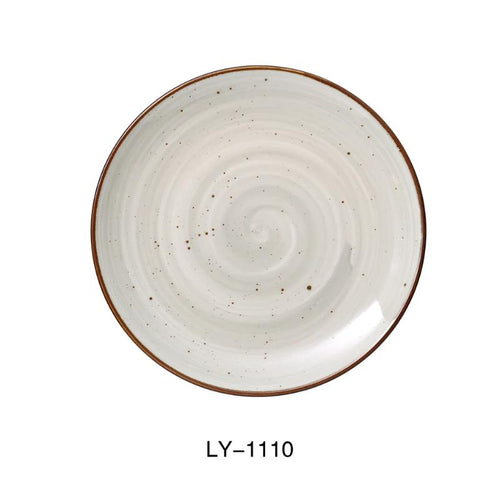 Yanco LY-1110 Lyon  Coupe Plate, Reactive Glaze, China, Beige (1Dz)