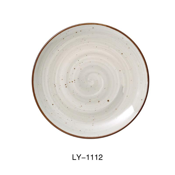 Yanco LY-1112 Lyon  Coupe Plate, Reactive Glaze, China, Beige (1Dz)