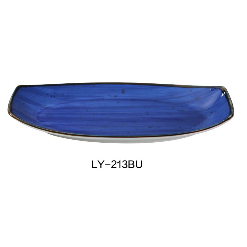 Yanco LY-213BU Lyon 13″ Rectangular Plate, 7.375″ with, Reactive Glaze, Blue Color (1Dz)