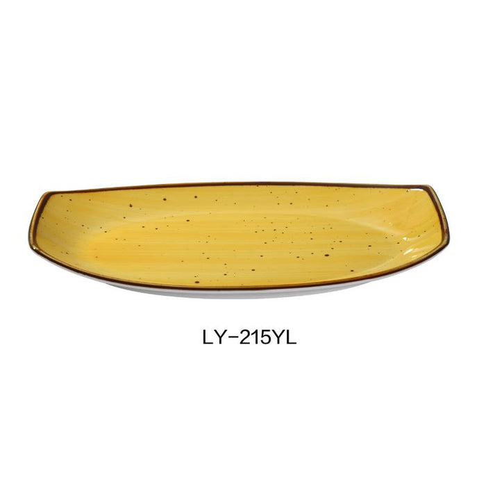 Yanco LY-215YL Lyon 15″ Rectangular Plate, Reactive Glaze, Yellow Color, (1Dz)