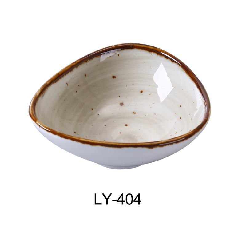 Yanco LY-404 Lyon Collection 4.75″ Triangle Sauce Bowl 5 oz, Reactive Glaze (3Dz)