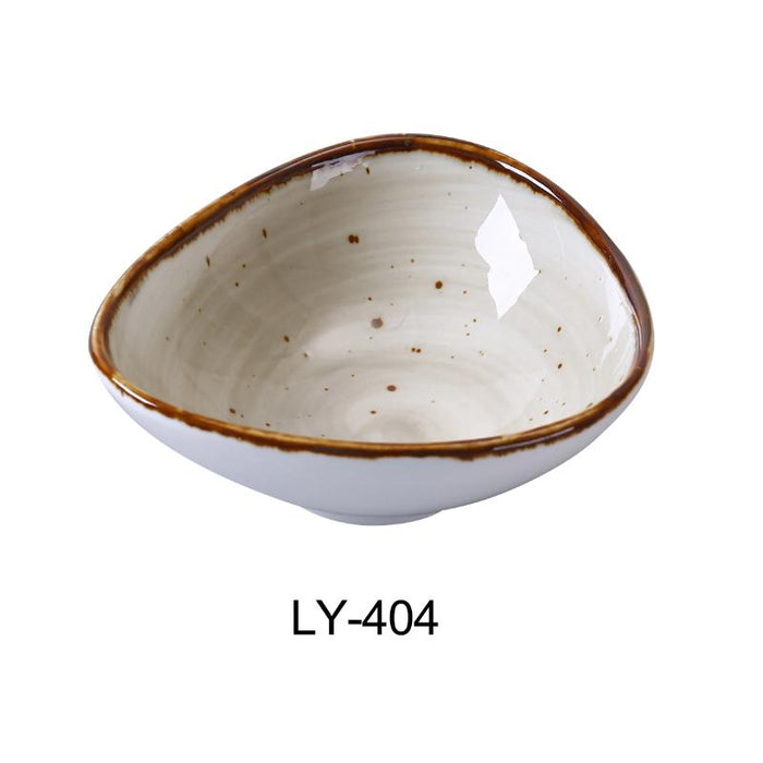 Yanco LY-404 Lyon Collection 4.75″ Triangle Sauce Bowl 5 oz, Reactive Glaze (3Dz)