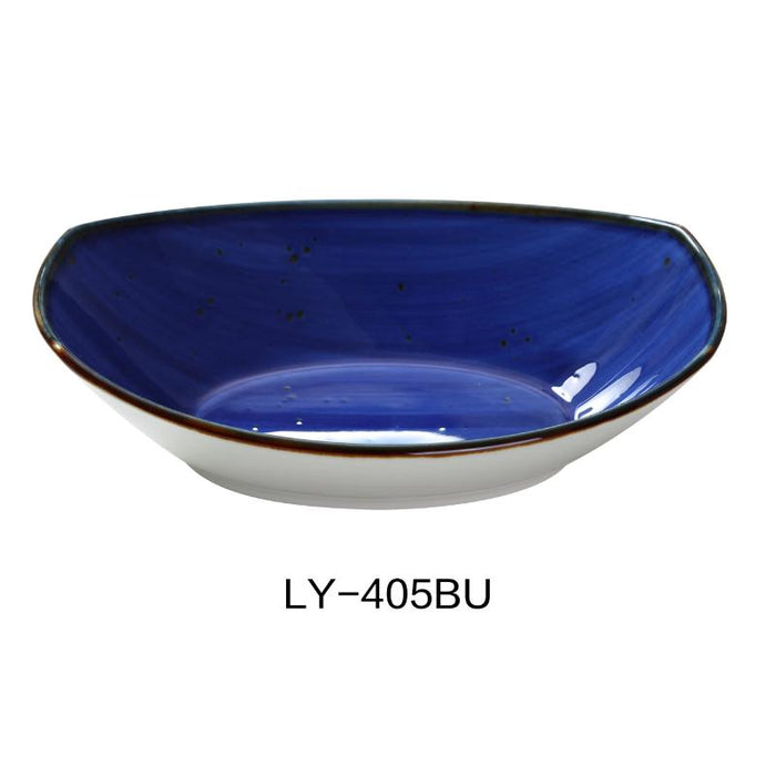 Yanco LY-405BU Lyon 5.5″ Small Oval Bowl 5 OZ, Reactive Glaze, Blue Color (3Dz)