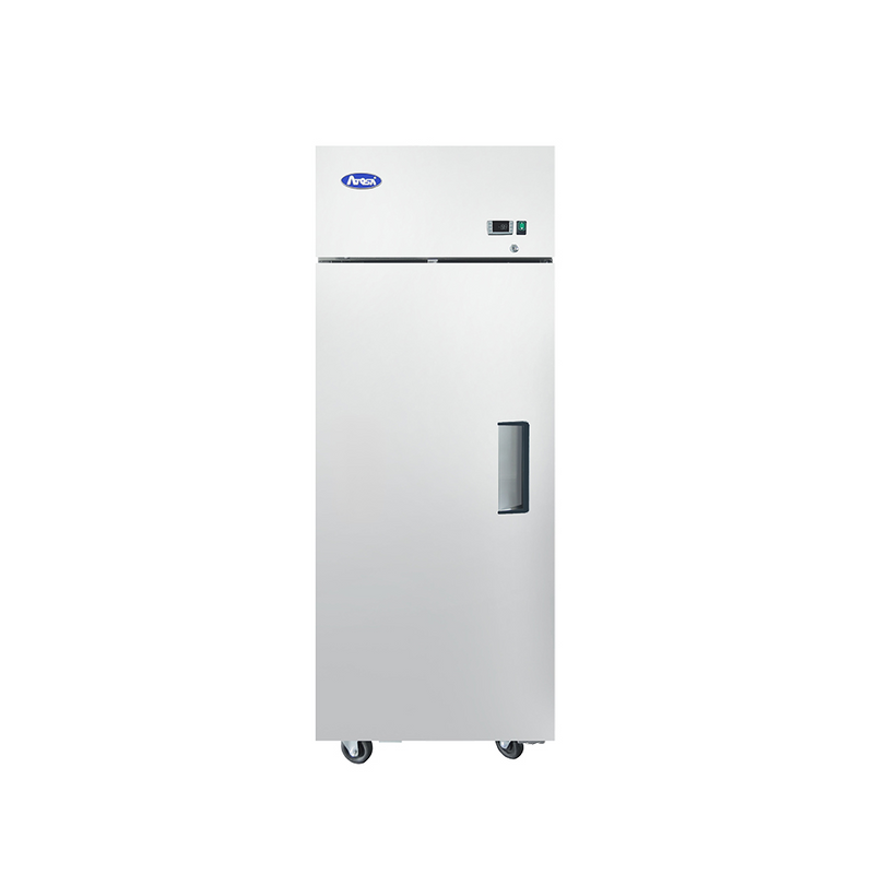 Atosa MBF8001GRL Top Mount One-Door Reach-In Freezer with stainless steel exterior and energy-efficient commercial design.