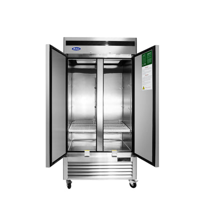 Interior of Atosa MBF8502GR Freezer – Spacious 28.5 cu ft Storage with Six Adjustable Shelves and LED Lighting