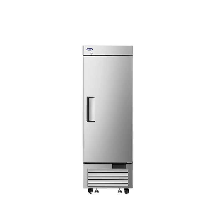 Atosa MBF8532GR one-door commercial reach-in refrigerator with stainless steel exterior