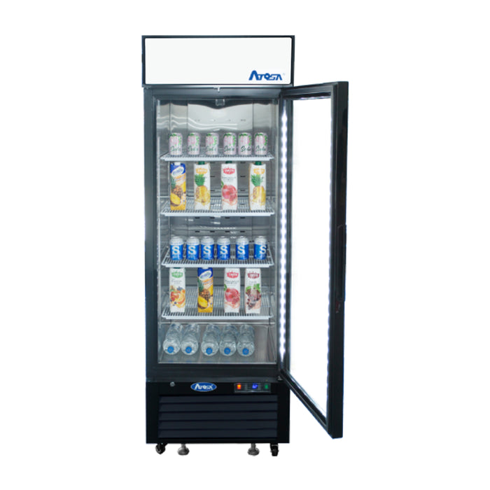 ATOSA MCF8720GR — Black Cabinet One (1) Glass Door Merchandiser Freezer