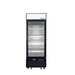 Atosa MCF8720GRL black one-door glass merchandiser freezer with LED lighting and bottom-mount compressor