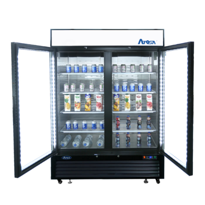 ATOSA MCF8723GR — Black Cabinet Two (2) Glass Door Merchandiser Cooler