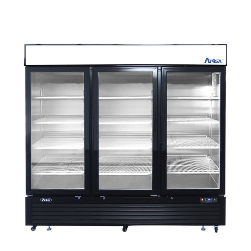 ATOSA MCF8724GR — Black Cabinet Three (3) Glass Door Merchandiser Cooler