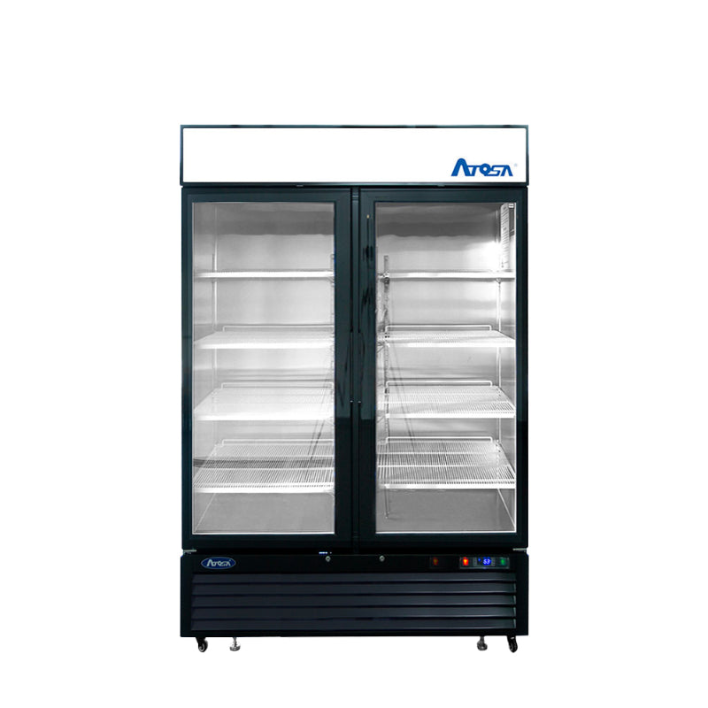 ATOSA MCF8733GR — Black Cabinet Two (2) Glass Door Merchandiser Cooler