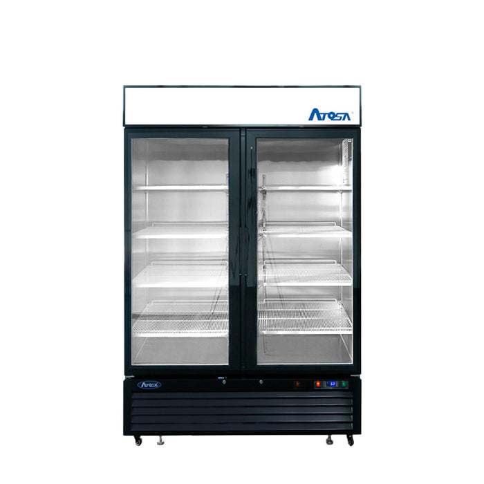 ATOSA MCF8733GR — Black Cabinet Two (2) Glass Door Merchandiser Cooler