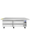 Atosa 76 Inch Extended Top Chef Base Freezer with 72 Inch Cabinet Commercial Stainless Steel Equipment Stand