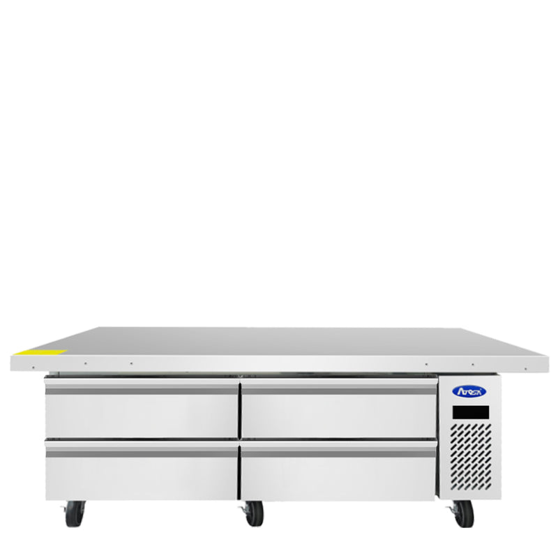 Atosa 76 Inch Extended Top Chef Base Freezer with 72 Inch Cabinet Commercial Stainless Steel Equipment Stand