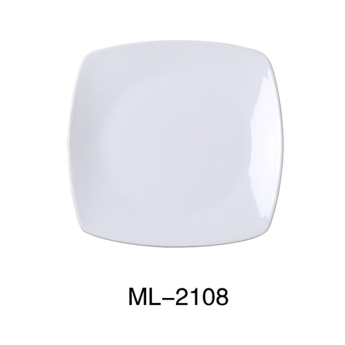 Yanco ML-2108 8" X 3/4" Square Plate With Round Corner, Super White, High Quality Porcelain, Pack of 36 (3 Dz)