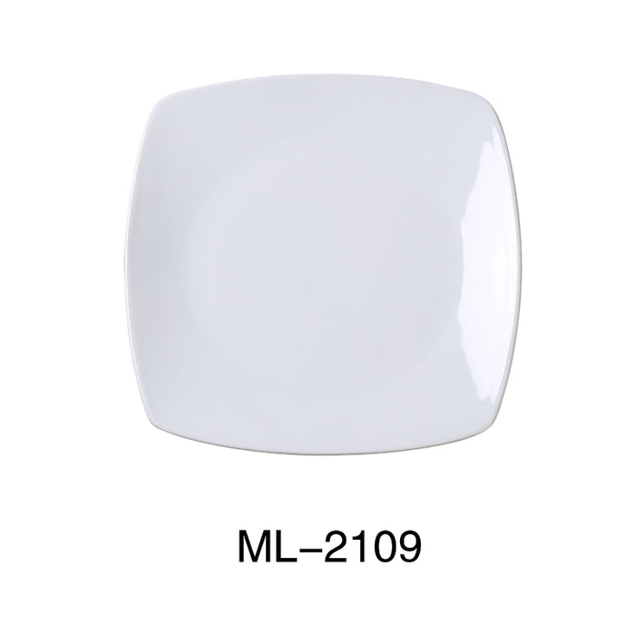 Yanco ML-2109 9" X 1" Square Plate With Round Corner, Super White, High Quality Porcelain, Pack of 24 (2 Dz)