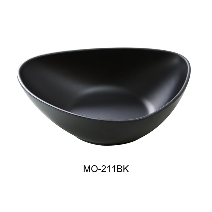 Yanco MO-211BK Moderne 11" Deep Triangle/Pasta Plate, 60 OZ, Black, Melamine Pack of 12 ( 1 Dz )