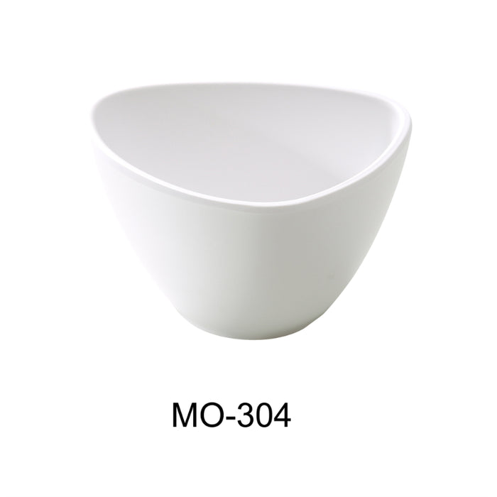 Yanco MO-304 Moderne 4" Triangle Bowl 8 OZ, White, Melamine , Pack of 48 ( 4 Dz )