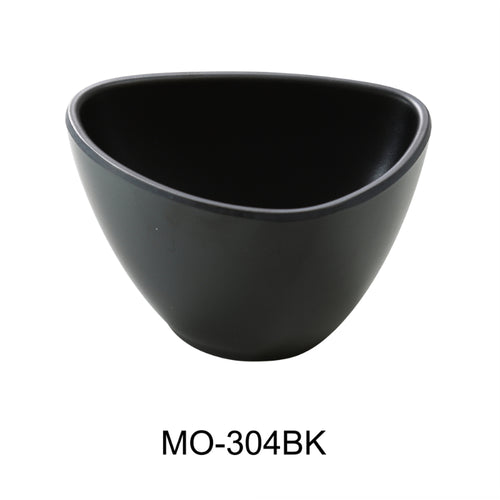 Yanco MO-304BK Moderne 4" Triangle Bowl 8 OZ, Black, Melamine ( Pack of 48 )
