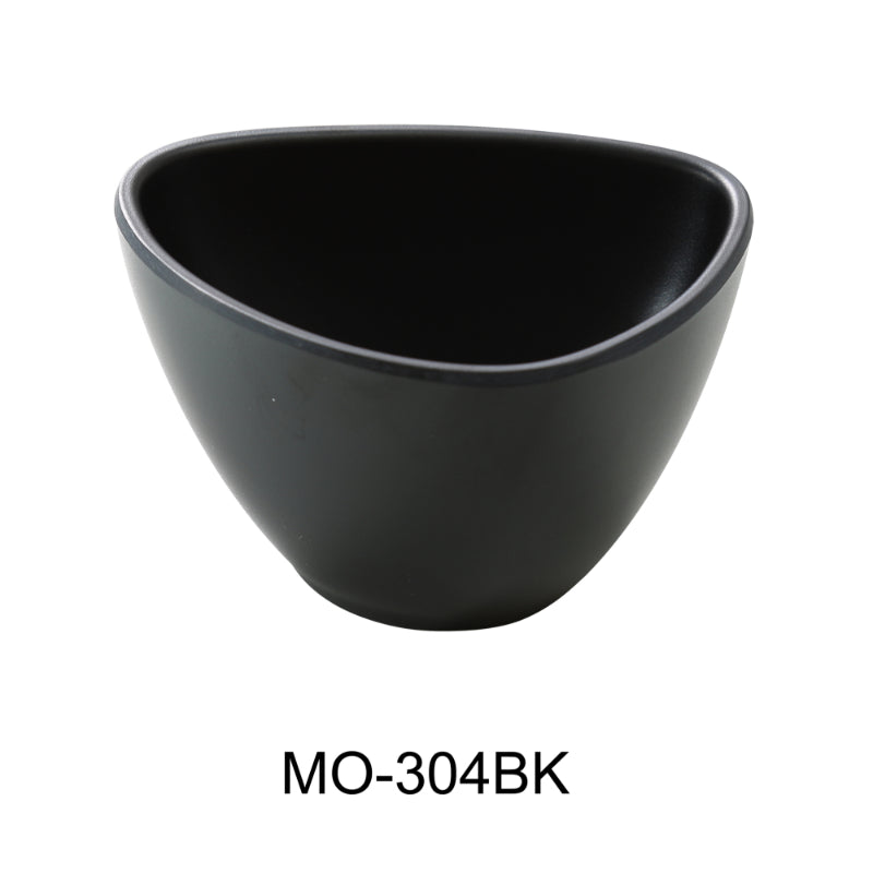 Yanco MO-304BK Moderne 4" Triangle Bowl 8 OZ, Black, Melamine ( Pack of 48 )