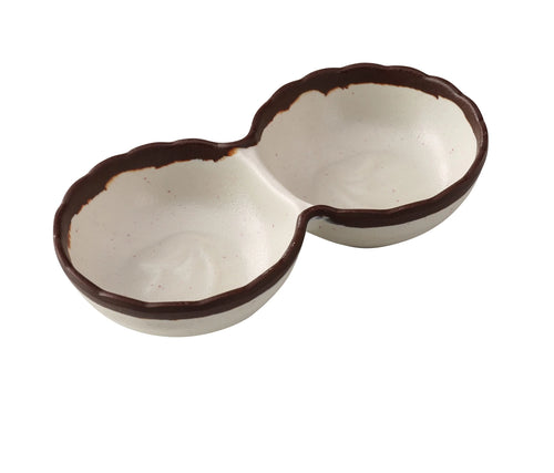 Yanco Nature Art 2-Section 2 oz Melamine Divided Sauce Dish ( Pack Of 48 )