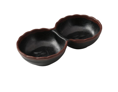 Yanco Nature Art 2-Section 2 oz Melamine Divided Sauce Dish ( Pack Of 48 )