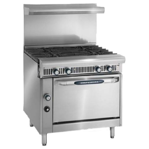 Imperial IHR-4 Spec Series Heavy Duty Gas Range 36"W with Standard Oven