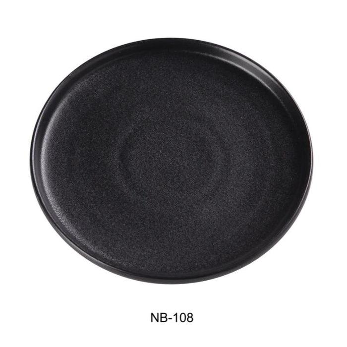 Yanco NB-108 ROUND PLATE WITH UPRIGHT RIM Ceramic Noble Black Dinner Plate (2Dz)