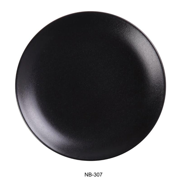 Yanco NB-307  COUPE SHAPE ROUND PLATE Ceramic Noble Black Dinner Plate (3Dz)