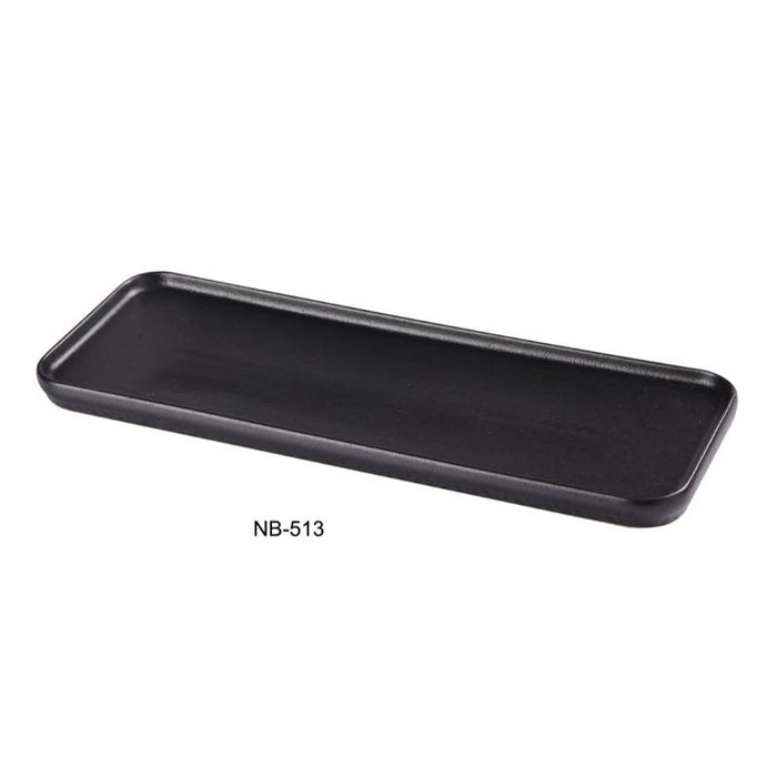 Yanco NB-513 RECTANGULAR PLATE Ceramic Noble Black Dinner Plate (2Dz)