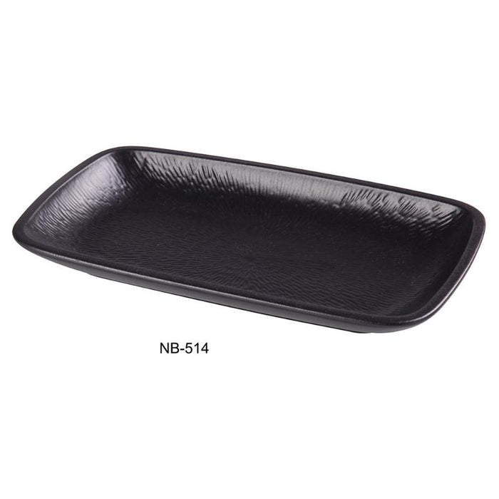 Yanco NB-514 Noble Black Plate,  Rectangular (1Dz)