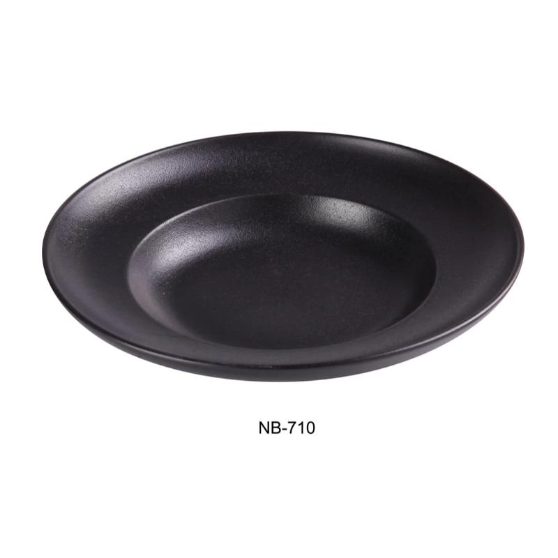Yanco NB-710 MEDITERRANEAN PASTA BOWL 10 OZ Ceramic Noble Black Pasta Bowl (1Dz)