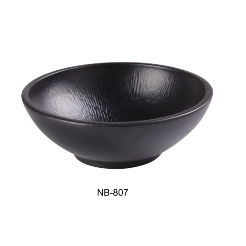 Yanco NB-807 SALAD BOWL 24 OZ Ceramic Noble Black Salad Bowl (2Dz)