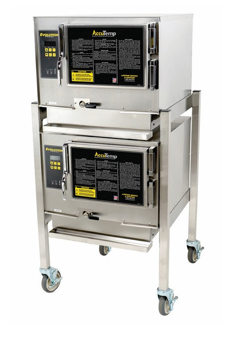 Accu Temp P31201E060 DBL Steamer 3-Pan, Double stacked, Stand-mounted, Connected, Propane