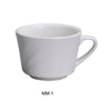 Yanco MM-1 3 1/2" Coffee/Tea Cup, Embossed Pattern Bone, White Durable China 7.5 Oz, Pack of 36 (3 Dz)