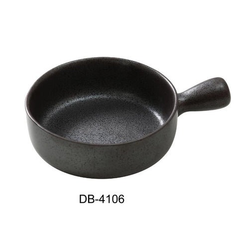 Yanco DB-4106 Diamond Black 5.875″ SKILLET 18 OZ, 8.25″ Length with handle, 2″ Height, China, Matte Black Glaze (2Dz)