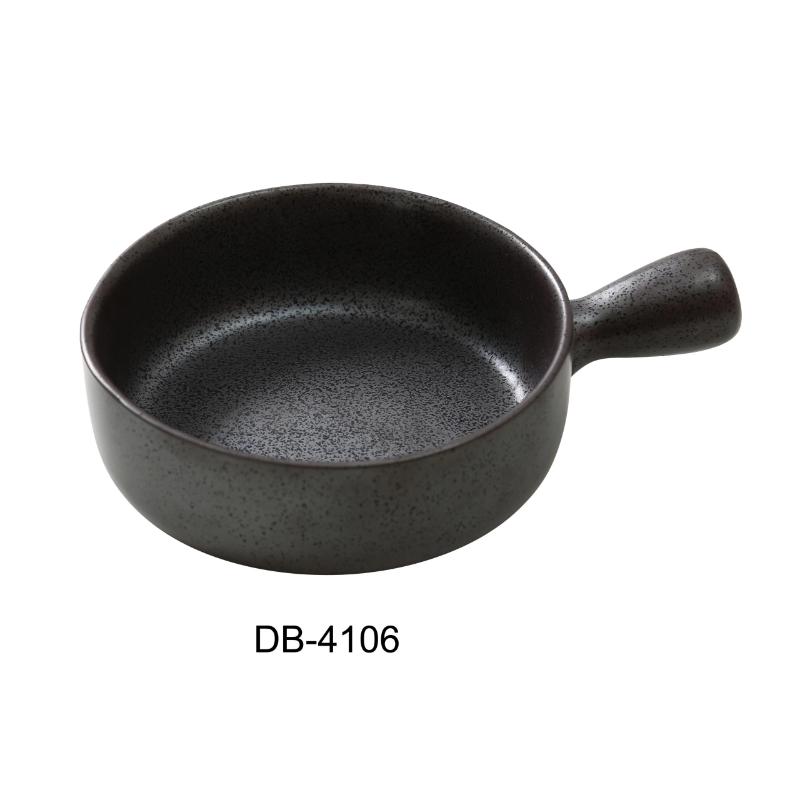 Yanco DB-4106 Diamond Black 5.875″ SKILLET 18 OZ, 8.25″ Length with handle, 2″ Height, China, Matte Black Glaze (2Dz)
