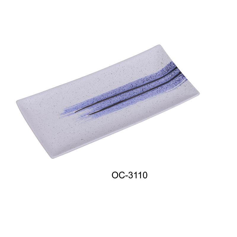 Yanco OC-3110 Ocean RECTANGULAR SUSHI PLATE, Porcelain (2 Dz)