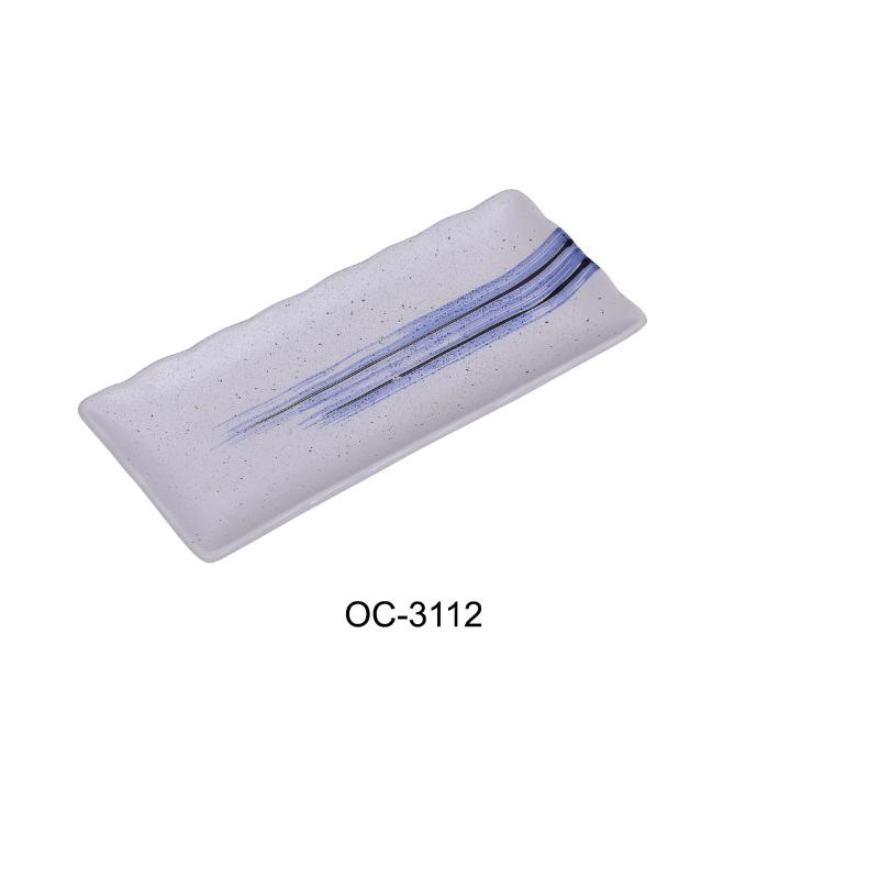 Yanco OC-3112 Ocean RECTANGULAR SUSHI PLATE, Porcelain, (1Dz)
