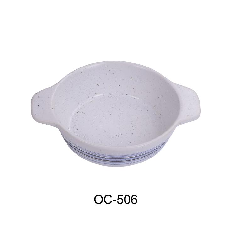 Yanco OC-506 Ocean  BAKE DISH WITH EARS 7 OZ, Porcelain, (3Dz)