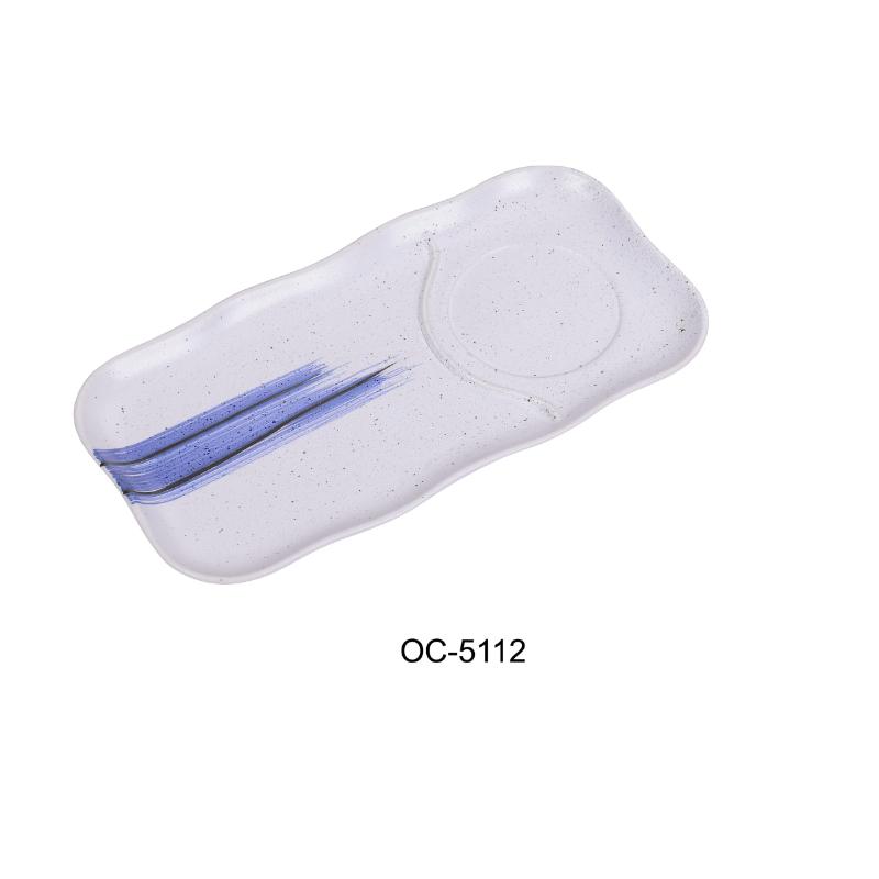 Yanco OC-5112 Ocean COMPARTMENT PLATE MATCHING OC-5105, Porcelain, (1Dz)